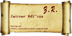 Zwirner Rózsa névjegykártya