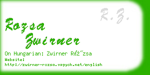 rozsa zwirner business card